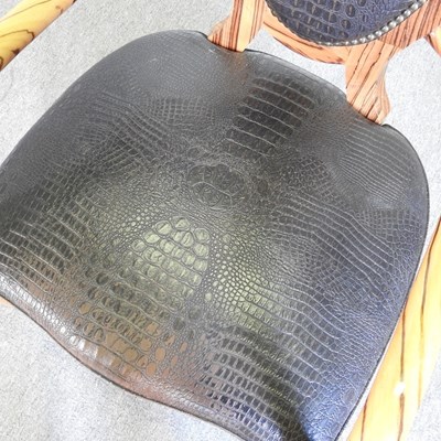 Lot 27 - A modern Italian zebrano open armchair, with...