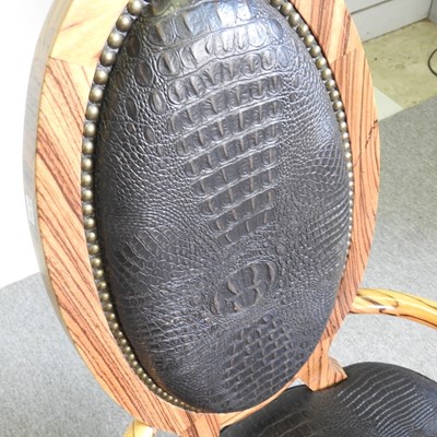 Lot 27 - A modern Italian zebrano open armchair, with...