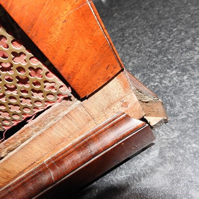 Lot 3 - A walnut cased bracket clock, the painted dial...