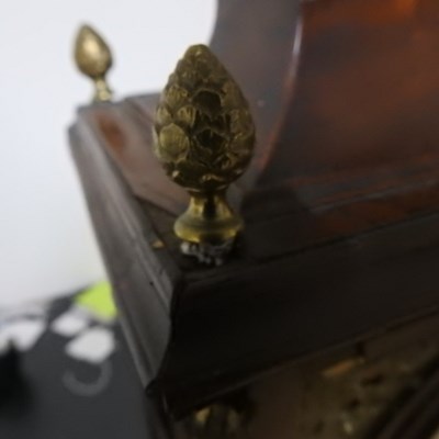 Lot 3 - A walnut cased bracket clock, the painted dial...