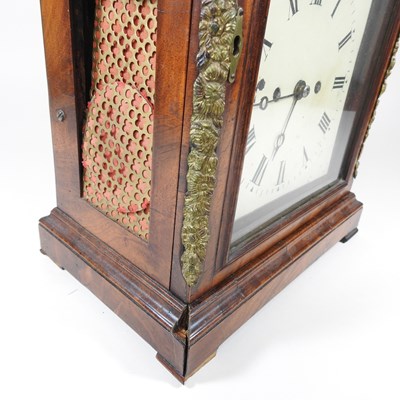 Lot 3 - A walnut cased bracket clock, the painted dial...
