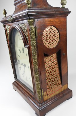 Lot 3 - A walnut cased bracket clock, the painted dial...