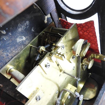 Lot 3 - A walnut cased bracket clock, the painted dial...