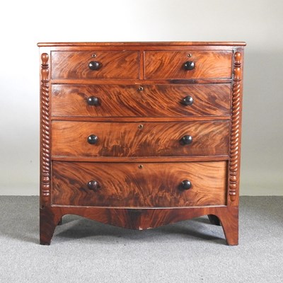 Lot 409 - A 19th century mahogany bow front chests of...