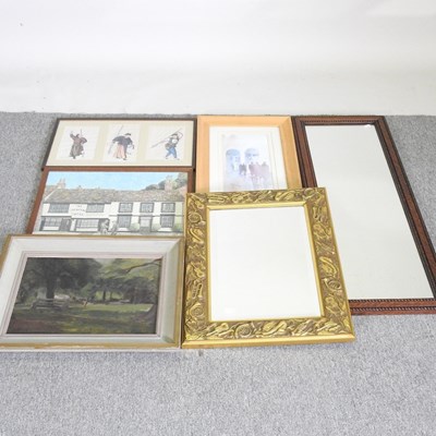 Lot 461 - English school, landscape with bench, oil on...