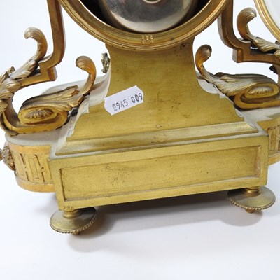 Lot 15 - A French gilt metal and porcelain mounted...