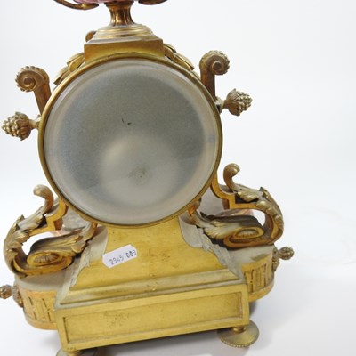 Lot 15 - A French gilt metal and porcelain mounted...