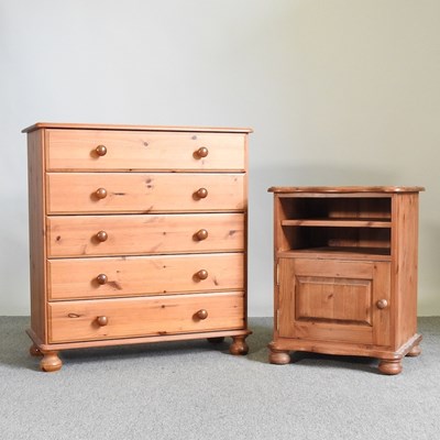 Lot 549 - A modern pine chest, containing five long...