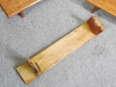 Lot 52 - A set of four small oak church stools (4)