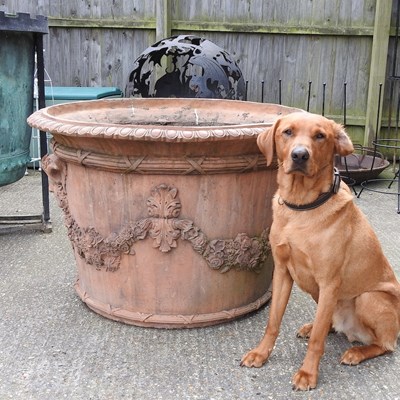 Lot 325 - An unusually large terracotta garden urn, of...