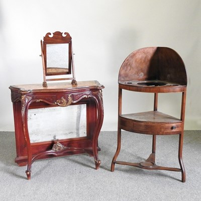 Lot 489 - A 19th century French walnut marble top...