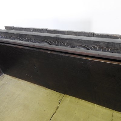 Lot 15 - A large late 17th century oak chest, in two...