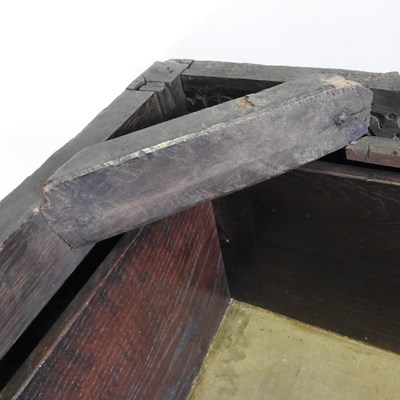 Lot 15 - A large late 17th century oak chest, in two...