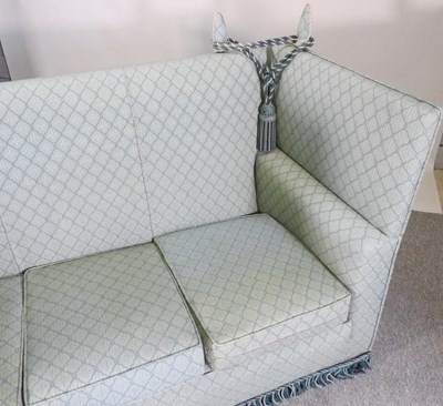 Lot 57 - A mid 20th century green upholstered drop end...