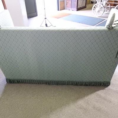 Lot 57 - A mid 20th century green upholstered drop end...
