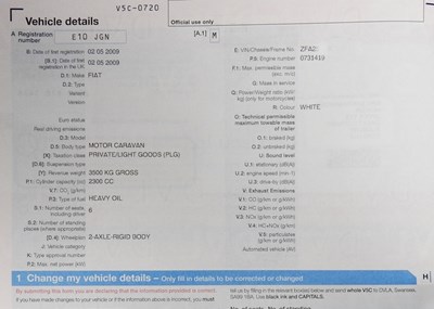 Lot 17 - *A Fiat Carioca 656 six berth motorhome,...