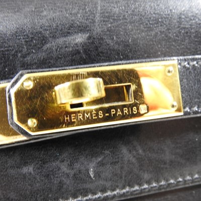 Lot 55 - An Hermes Kelly handbag, 2000, in black...