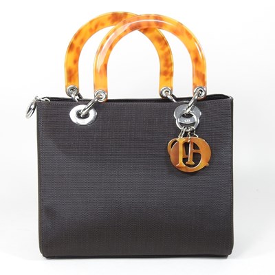 Lot 28 - A Christian Dior medium Lady Dior bag, in dark...
