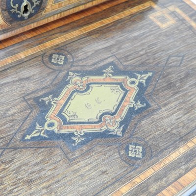 Lot 21 - A 19th century rosewood, marquetry and cut...