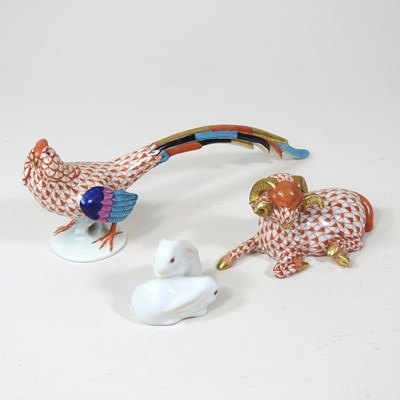 Lot 337 - A Herend porcelain model of a pheasant, 22cm...