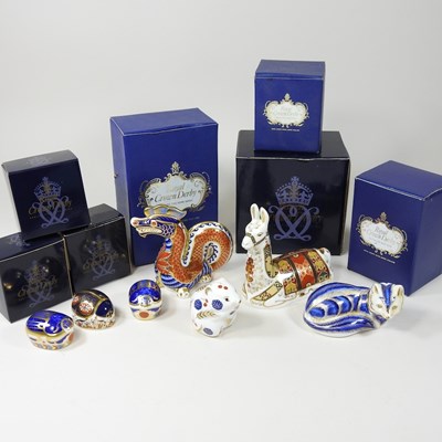 Lot 429 - A Royal Crown Derby Imari Dragon paperweight,...