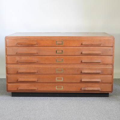Lot 352 - A large mid 20th century plan chest, in two...