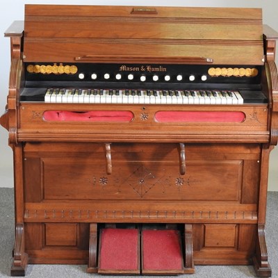 Lot 82 - A Victorian walnut cased chapel organ, by...