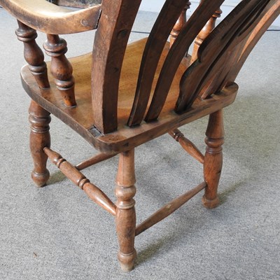 Lot 26 - A 19th century splat back armchair, on turned...