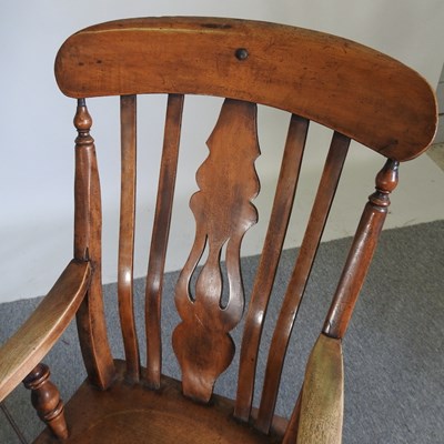 Lot 26 - A 19th century splat back armchair, on turned...
