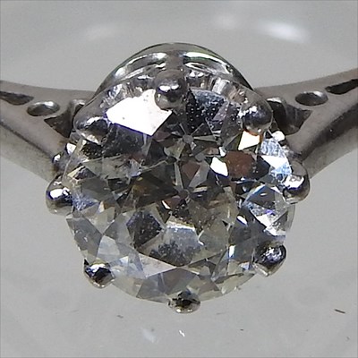 Lot 30 - An 18 carat white gold solitaire diamond ring,...