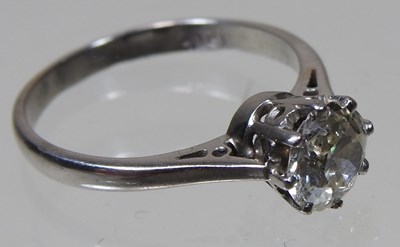 Lot 30 - An 18 carat white gold solitaire diamond ring,...