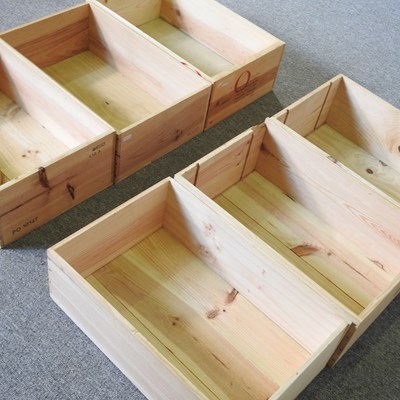 Lot 96 - A collection of six wooden wine boxes (6)