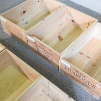 Lot 96 - A collection of six wooden wine boxes (6)