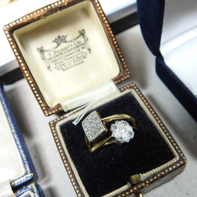 Lot 76 - A 9 carat gold cluster ring, together with an...
