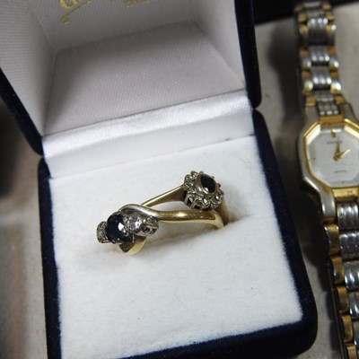 Lot 76 - A 9 carat gold cluster ring, together with an...