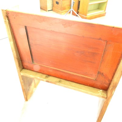 Lot 39 - A hand made pine pew, with a panelled back and...