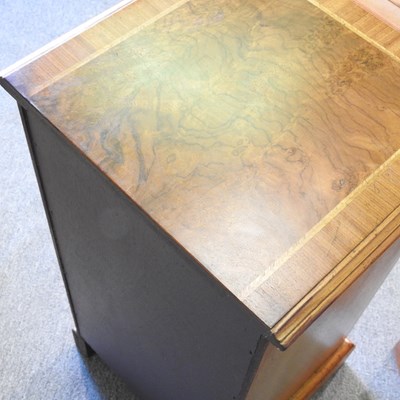 Lot 11 - A pair of handmade burr walnut bedside chests,...