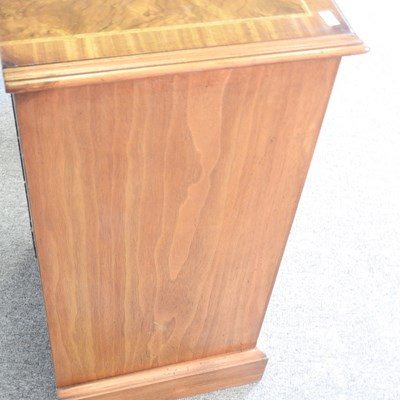 Lot 11 - A pair of handmade burr walnut bedside chests,...