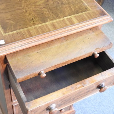 Lot 11 - A pair of handmade burr walnut bedside chests,...