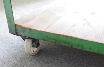 Lot 74 - A large industrial style metal kitchen island,...