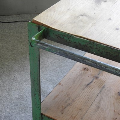Lot 74 - A large industrial style metal kitchen island,...