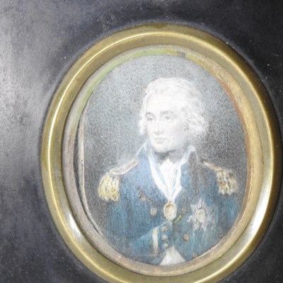 Lot 20 - English School, 19th century, a miniature head...