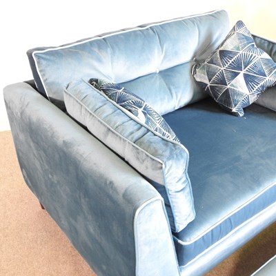 Lot 12 - A Sofology blue upholstered sofa, with loose...