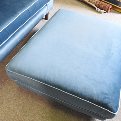 Lot 12 - A Sofology blue upholstered sofa, with loose...