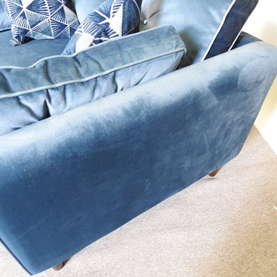 Lot 12 - A Sofology blue upholstered sofa, with loose...