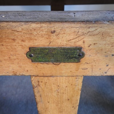 Lot 175 - A large antique butcher's block, on a pine...