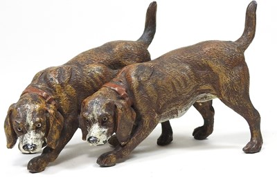 Lot 18 - A 19th century painted metal model of two...