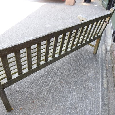 Lot 1 - A Tiger teak slatted wooden garden bench