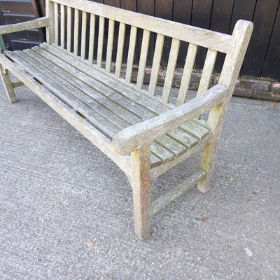 Lot 1 - A Tiger teak slatted wooden garden bench