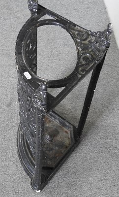 Lot 51 - A Victorian black painted cast iron corner...